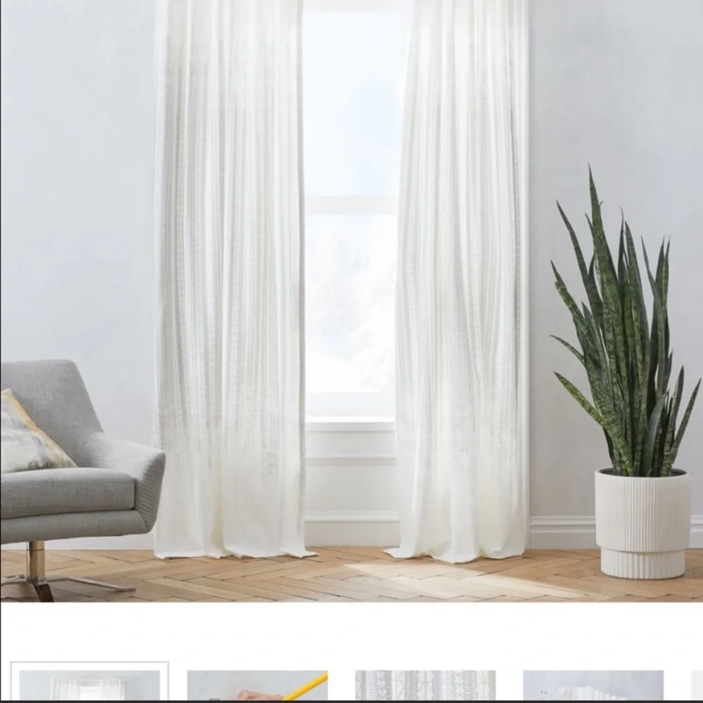 West Elm Echo Print Curtain Panel 48x84”